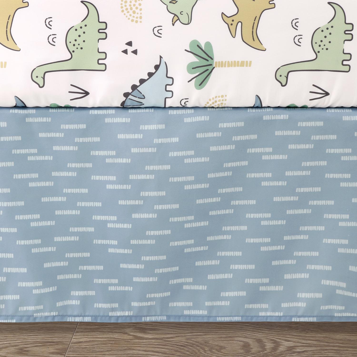 Blue Dino 5-Piece Crib Bedding Set