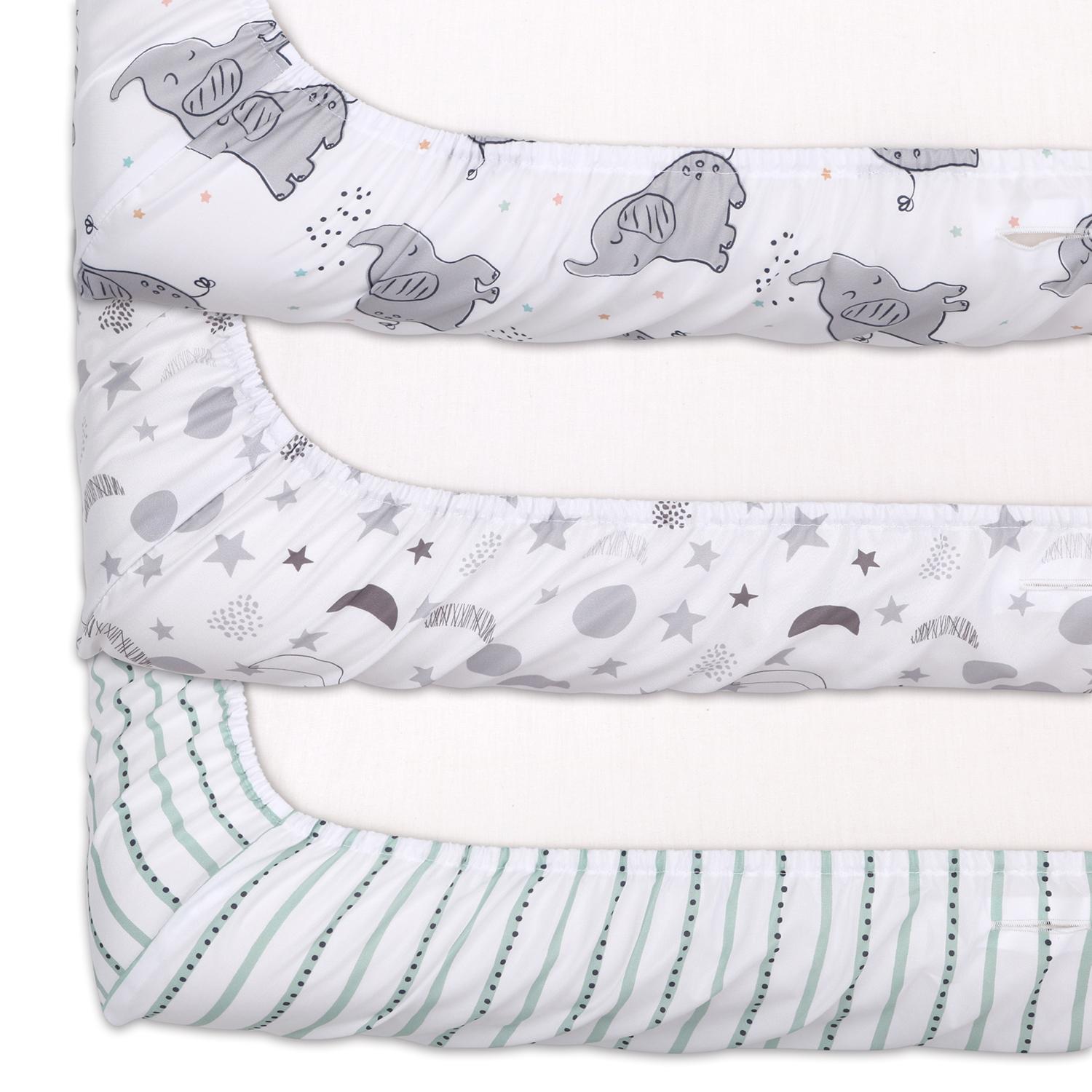 Celestial Elephant 3-Pack Changing Pad Covers