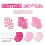 Pretty In Pink Baby Clothing gift set essentials headbands, mittens & socks