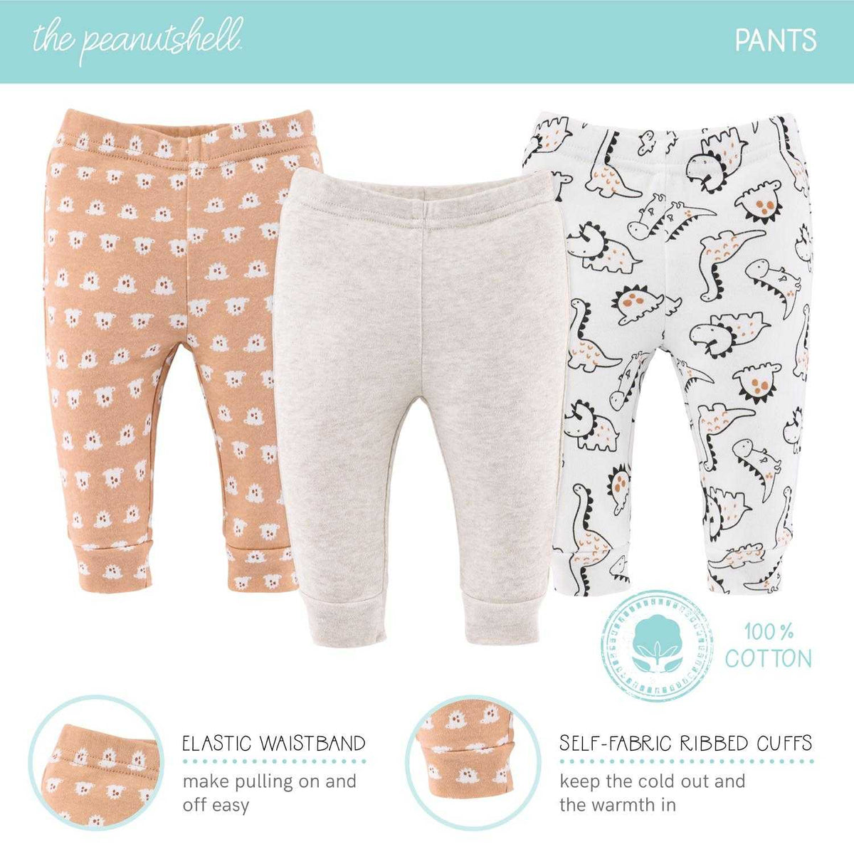 Tiny Dino Baby layette gift set pants