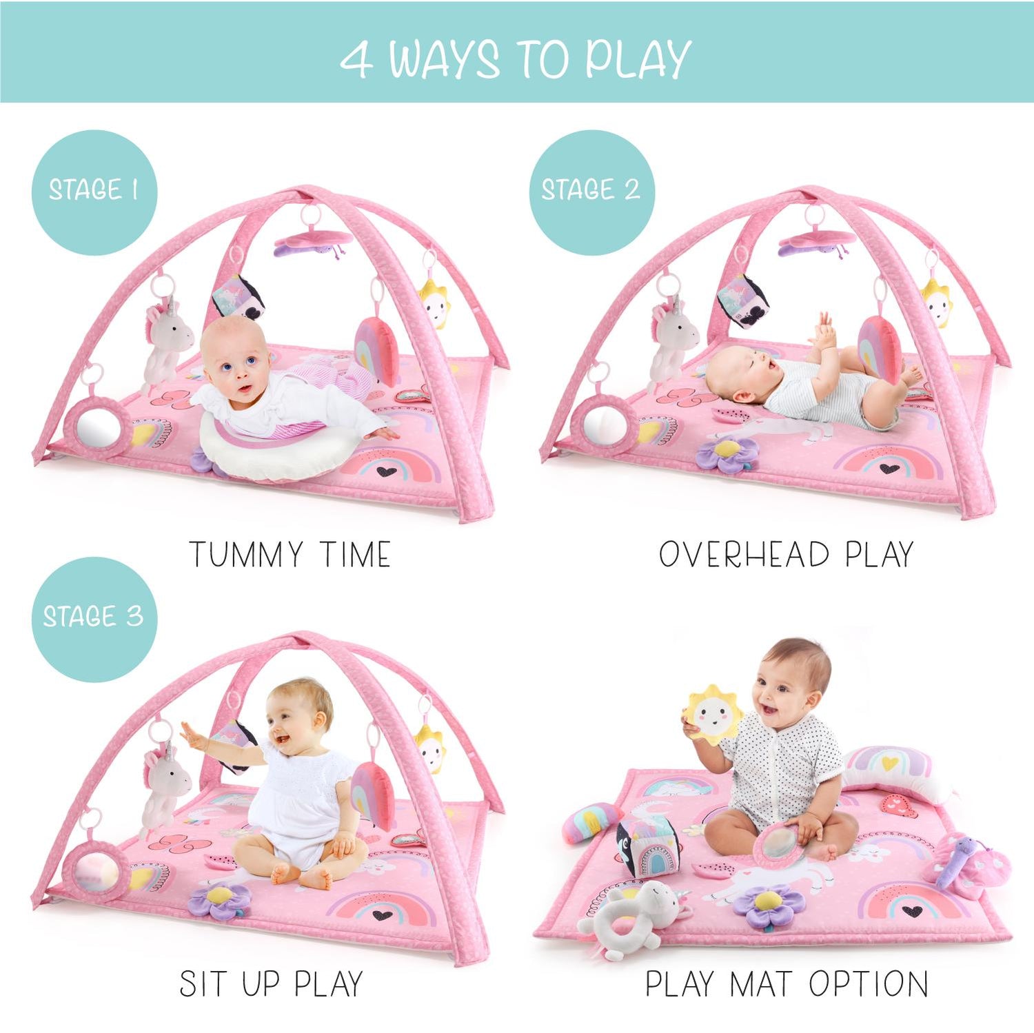 Rainbow Paradise 7-in-1 Baby Activity Gym and Playmat