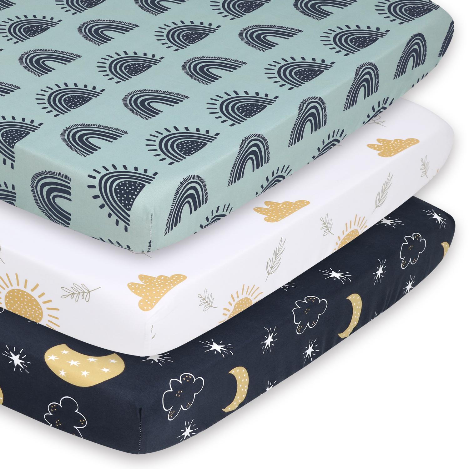 Day and Night Fitted Playard Sheets, 3-Pack