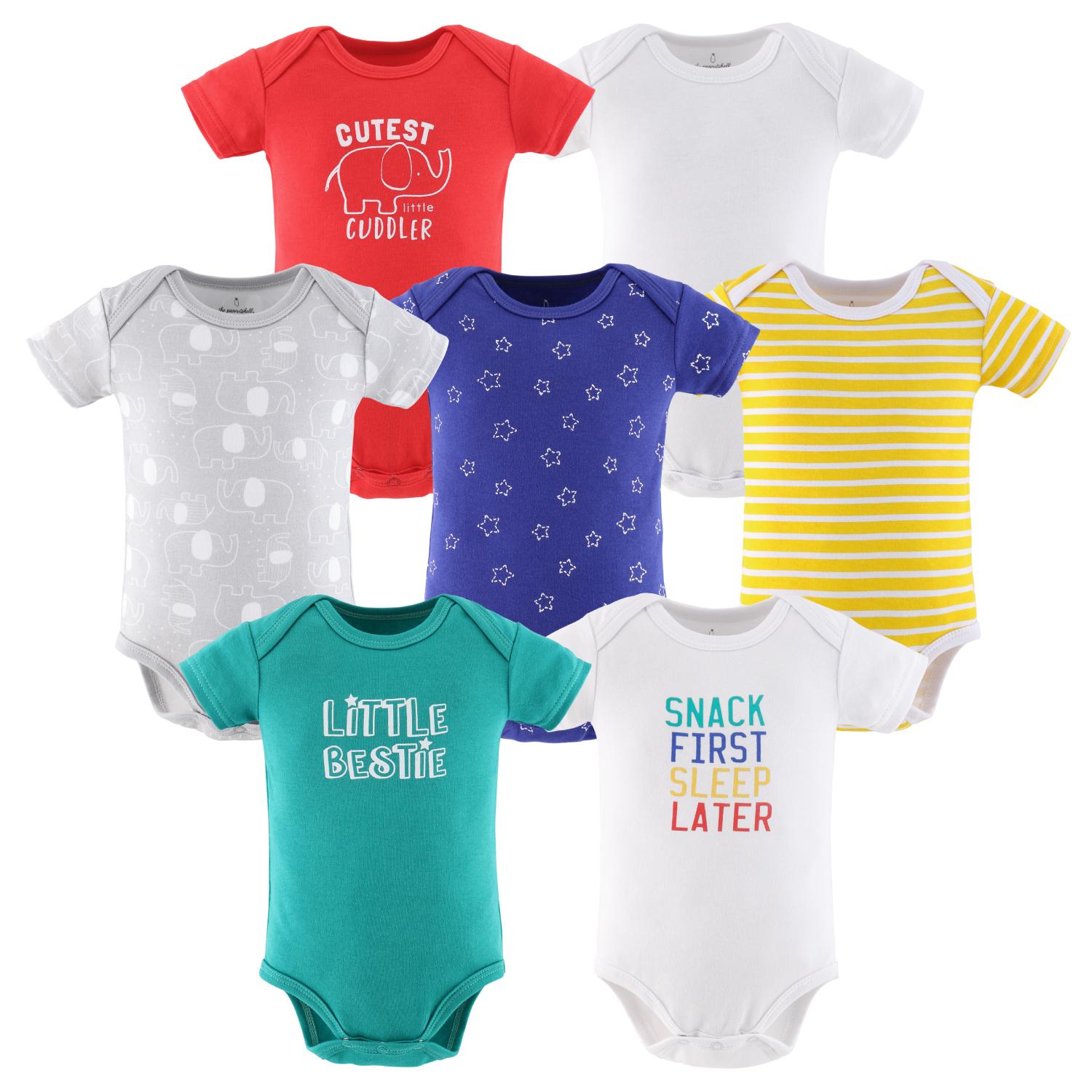 Elephant Brights 7-Pack Bodysuits