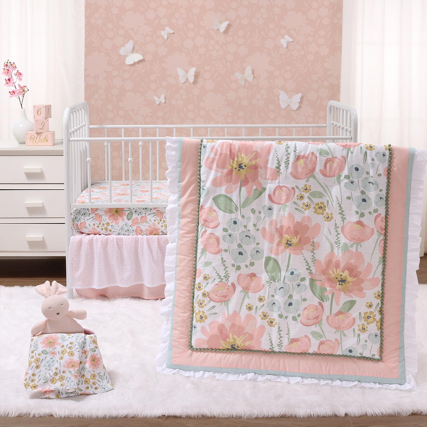 Wildflower 4-Piece Organic Crib Bedding Set