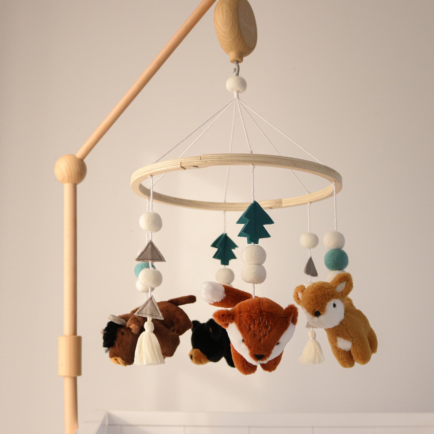 Western Woods Wooden Crib Musical Mobile