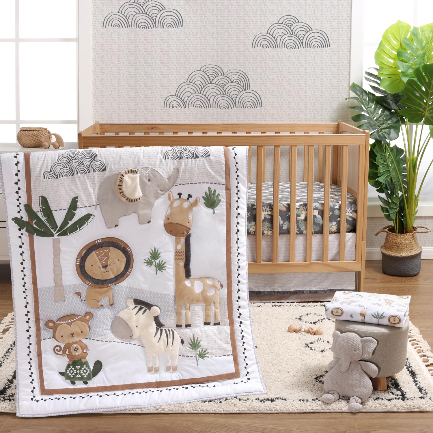 Safari Serenity 4-Piece Organic Crib Bedding Set