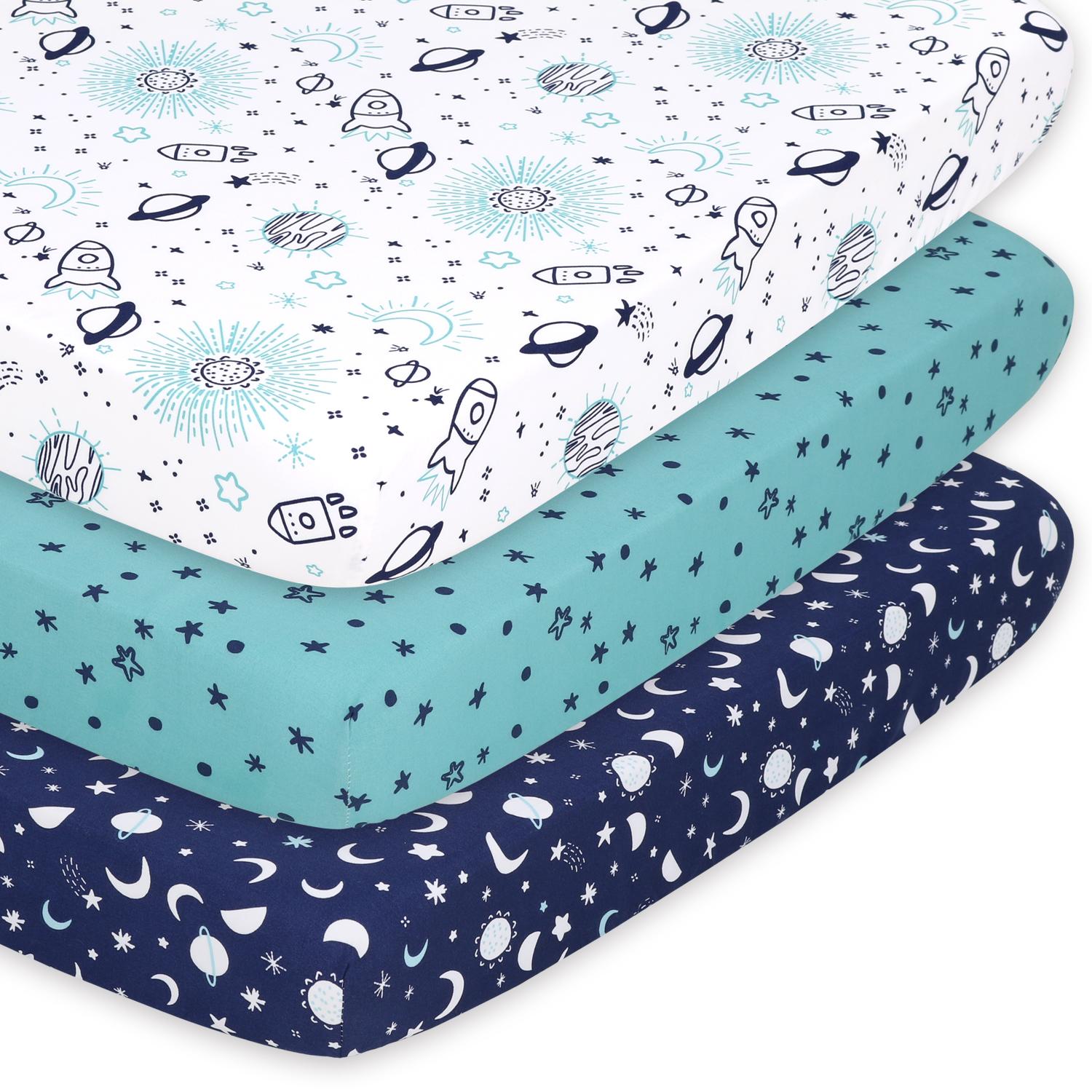 Space Fitted Playard Sheets, 3-Pack