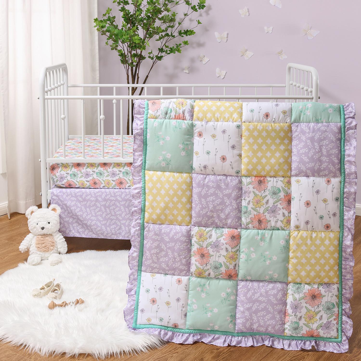 Fresh Floral 3-Piece Crib Bedding Set