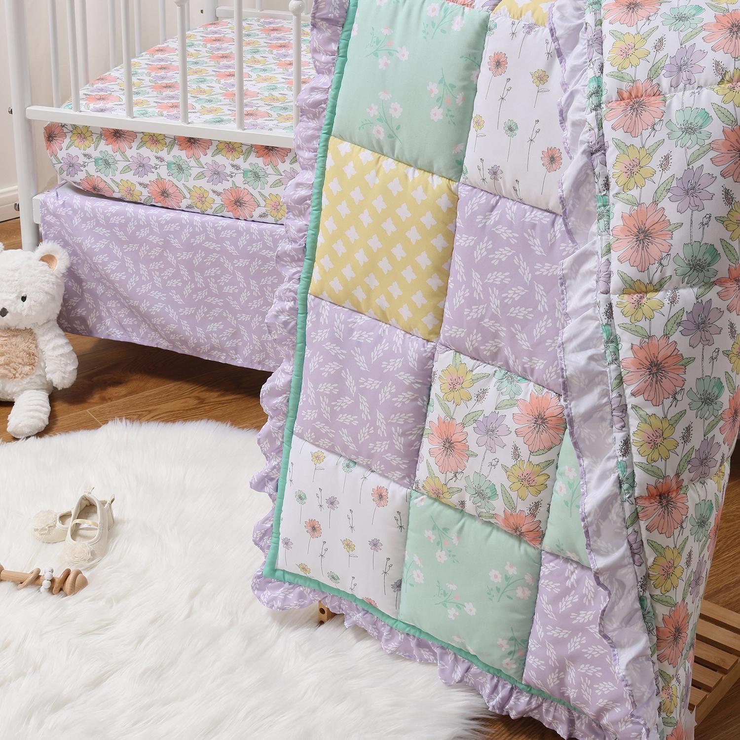 Fresh Floral 3-Piece Crib Bedding Set