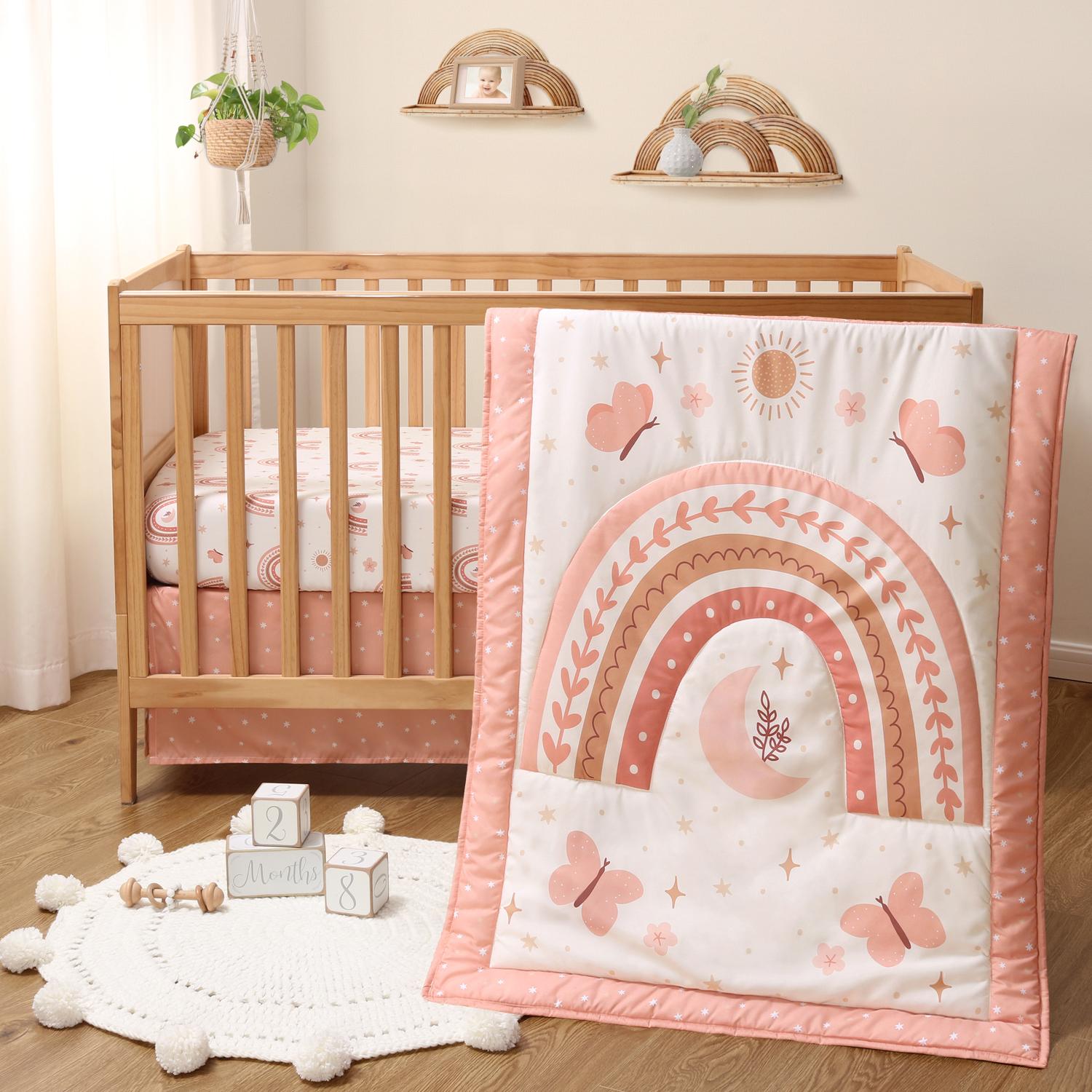 Boho Rainbow 3-Piece Crib Bedding Set