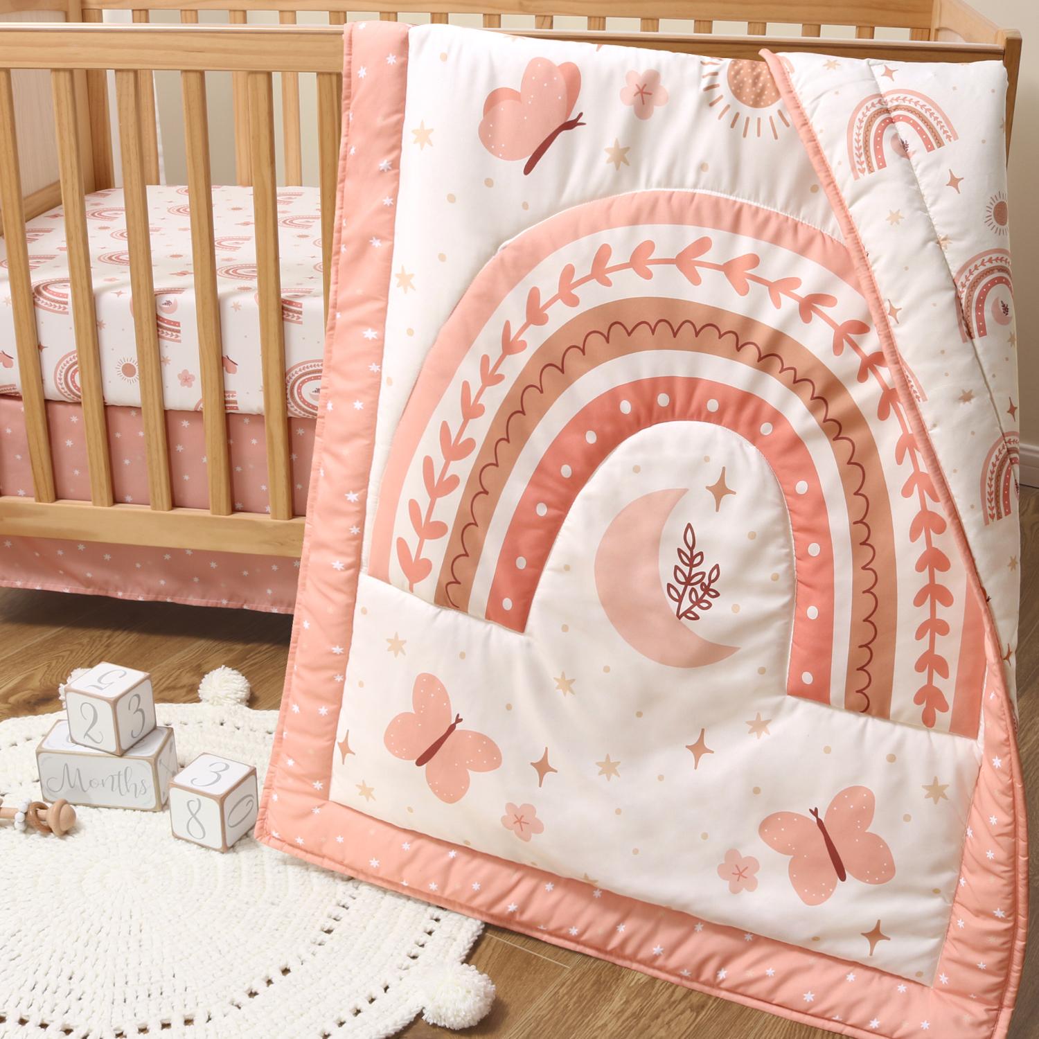 Boho Rainbow 3-Piece Crib Bedding Set