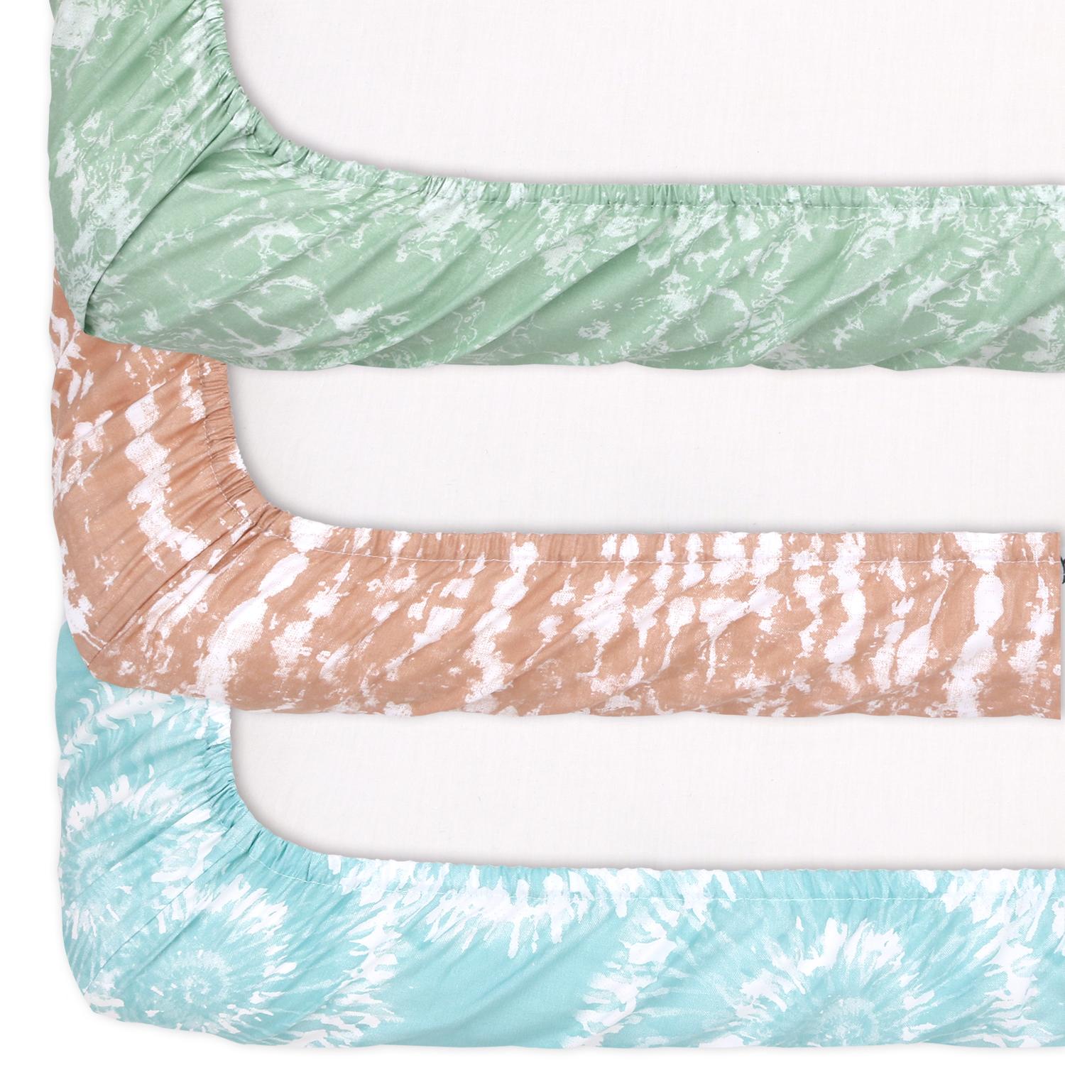 Boho Tie Dye Fitted Playard Sheets, 3-Pack