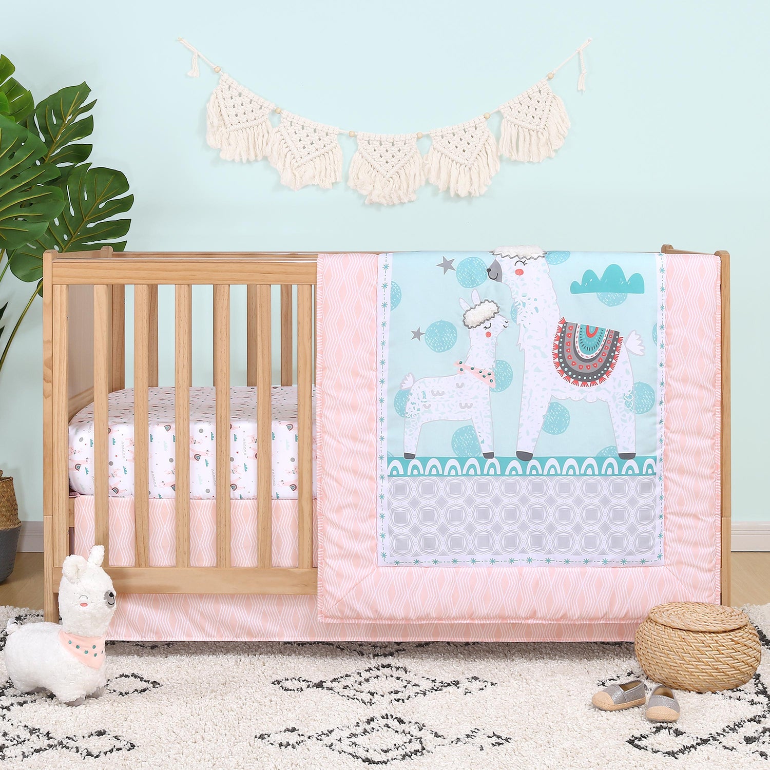 Little Llama Love 3-Piece Crib Bedding Set