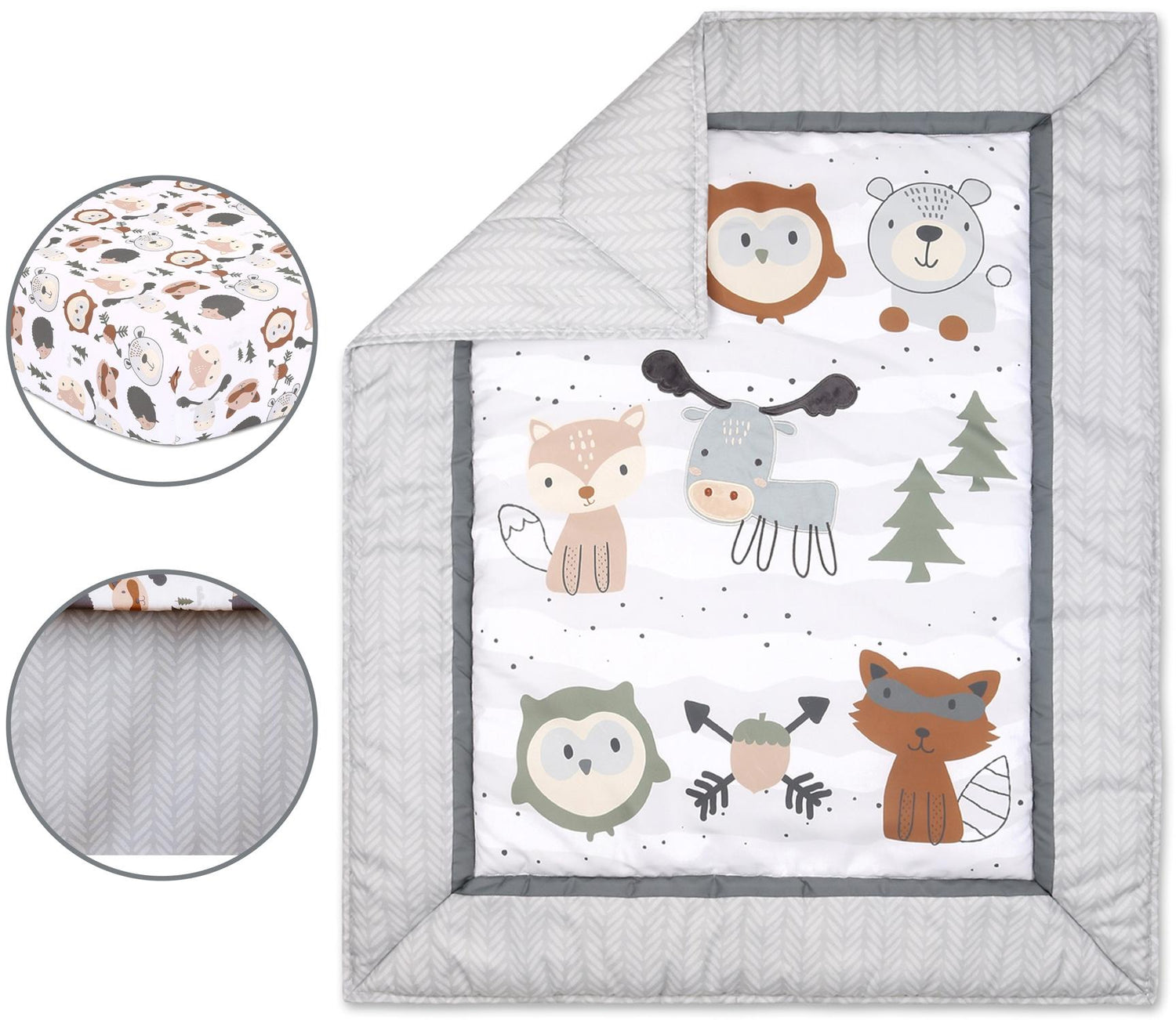 Woodland Walk 3-Piece Crib Bedding Set