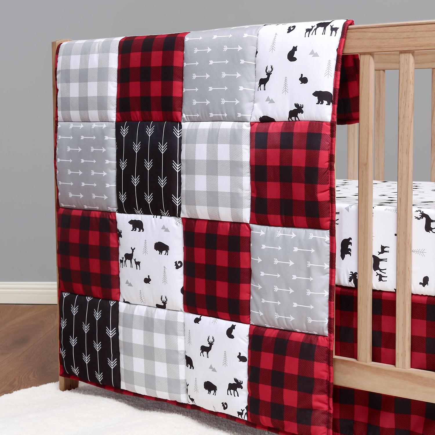 Buffalo Plaid 3-Piece Crib Bedding Set