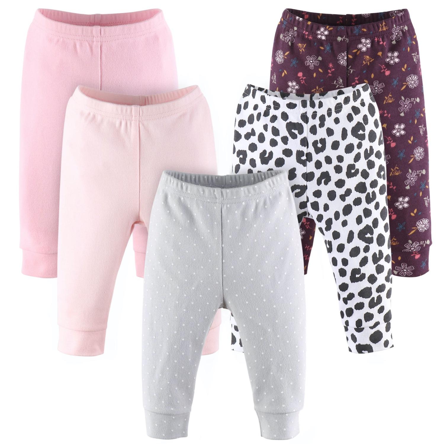 Polka Dots and Floral Print 5-Pack Pants