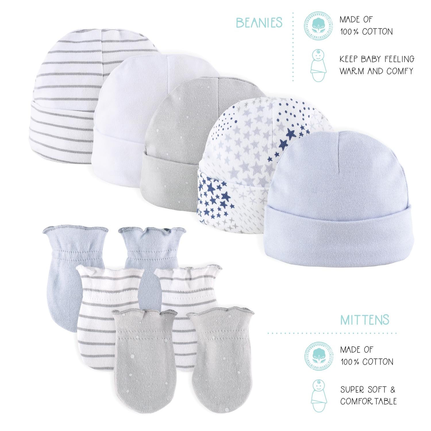 23-Piece Newborn Baby Layette Gift Set, Blue, Grey