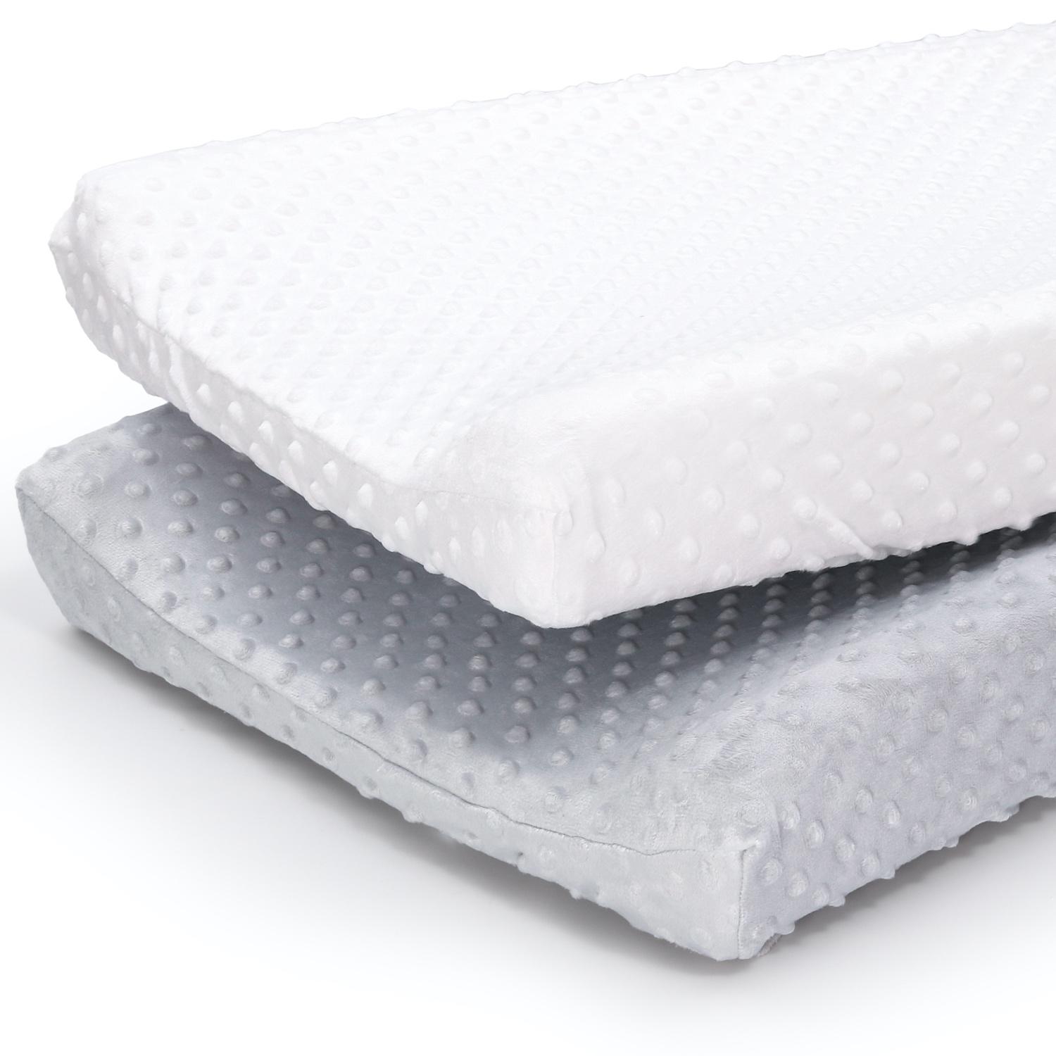 Grey & White Minky Dot Changing Pad Covers