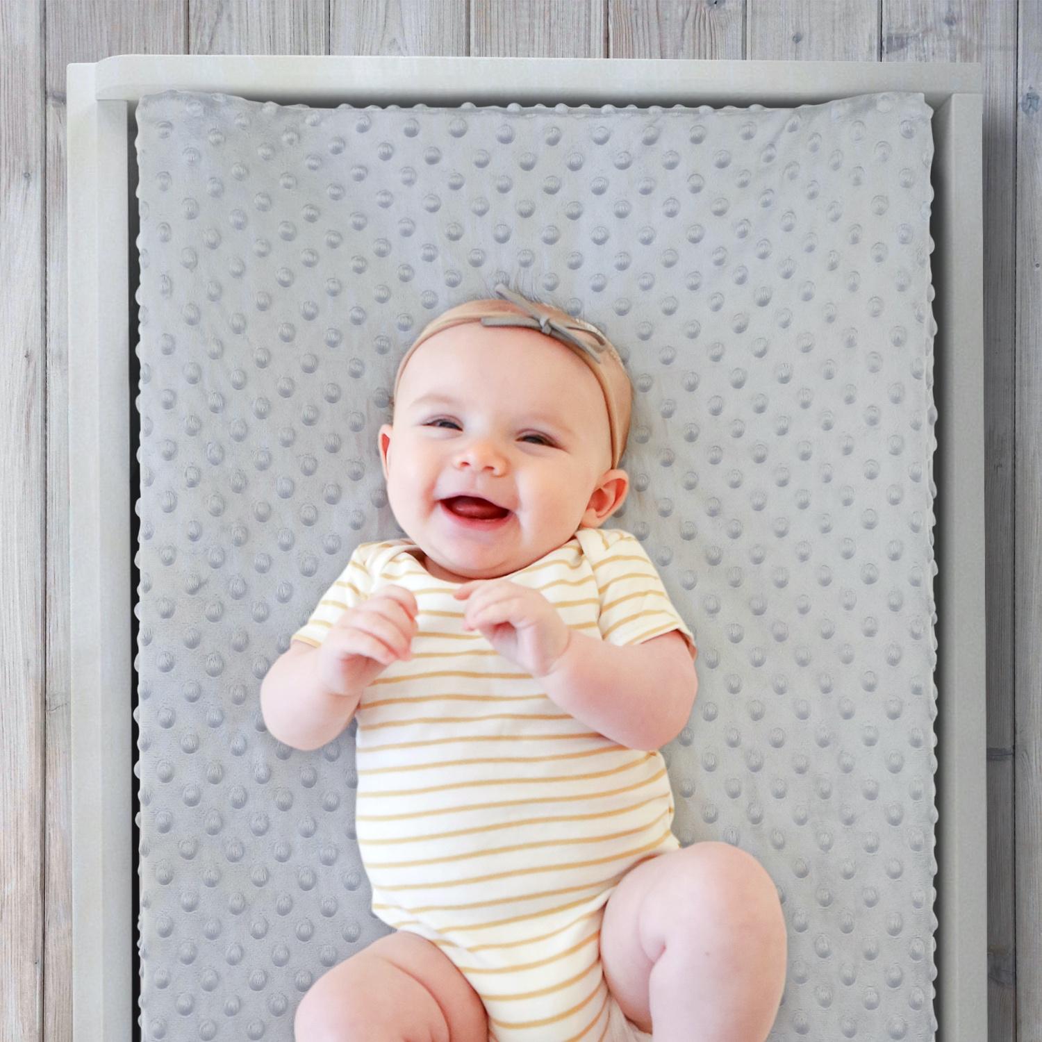 Grey & White Minky Dot Changing Pad Covers