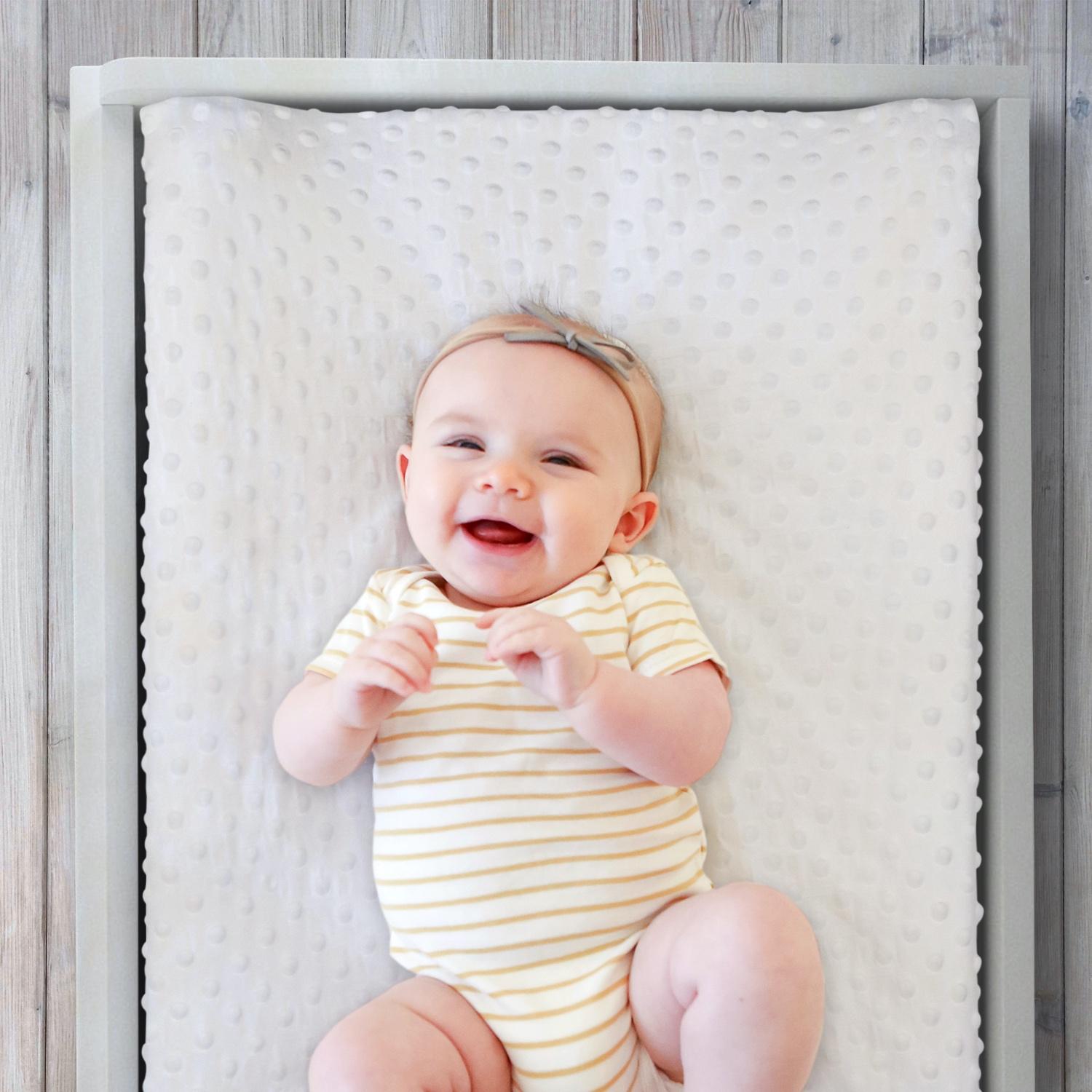 Grey & White Minky Dot Changing Pad Covers