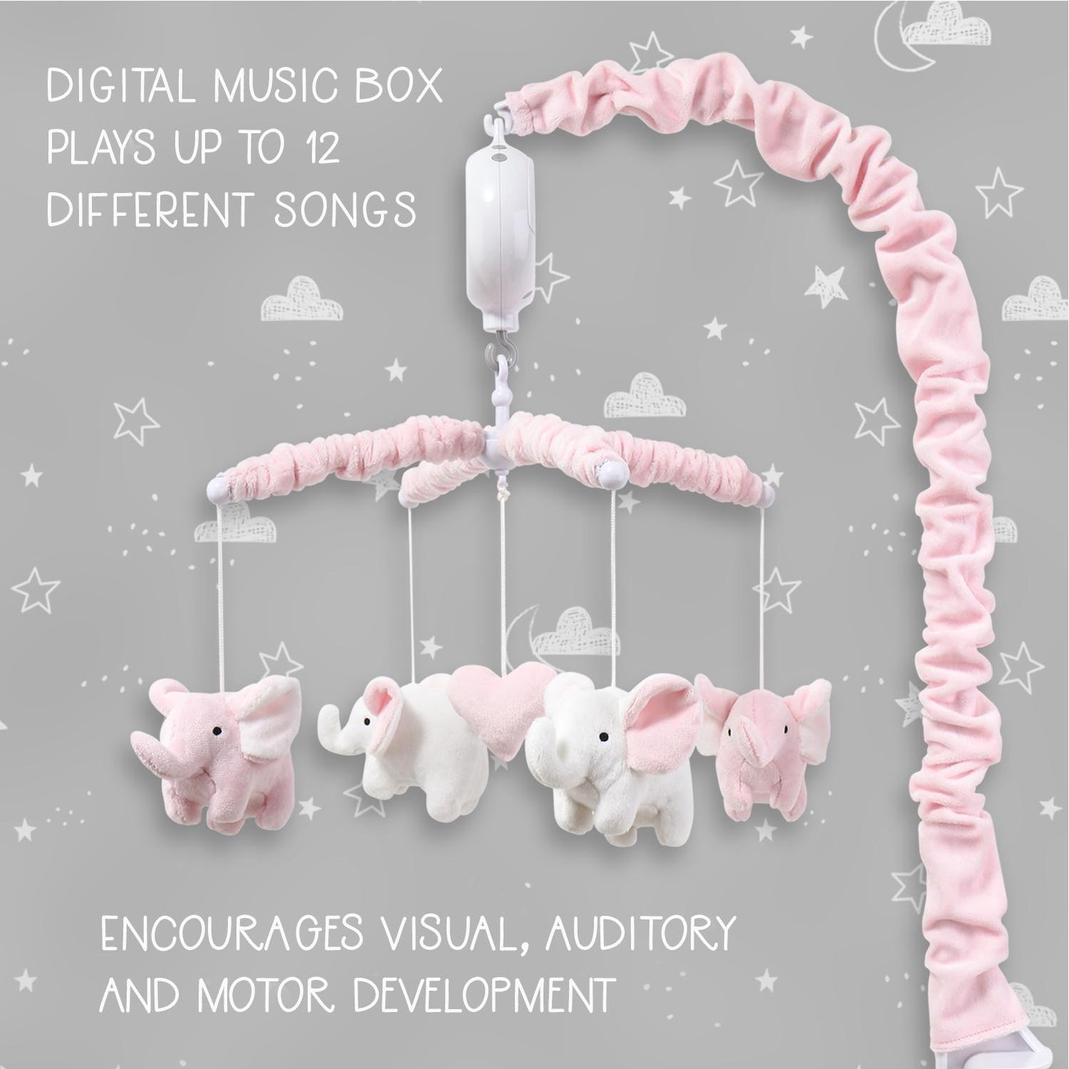 Pink Elephant Musical Mobile