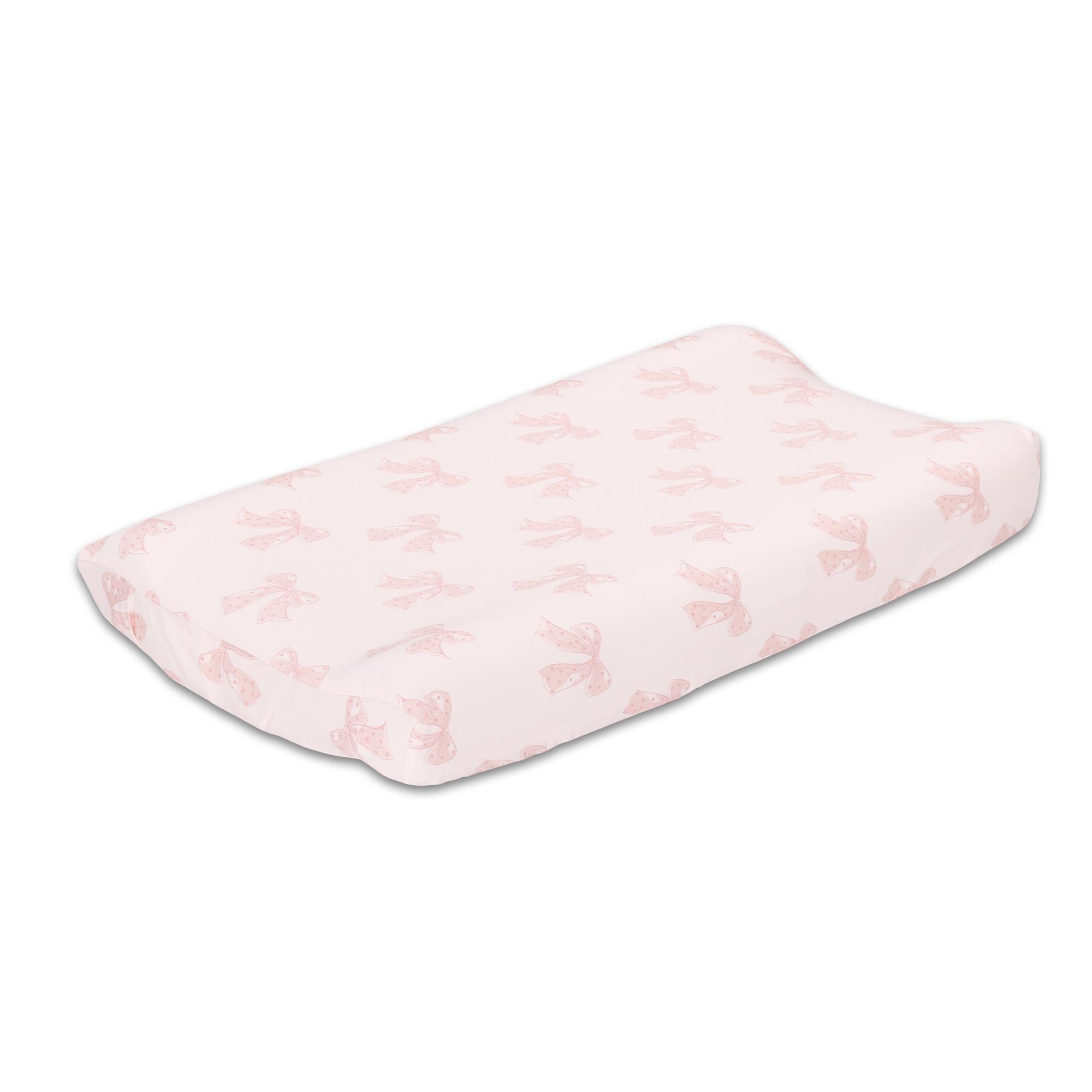 The Peanut Shell Grace 4 piece Crib Bedding Set Pink Grey White