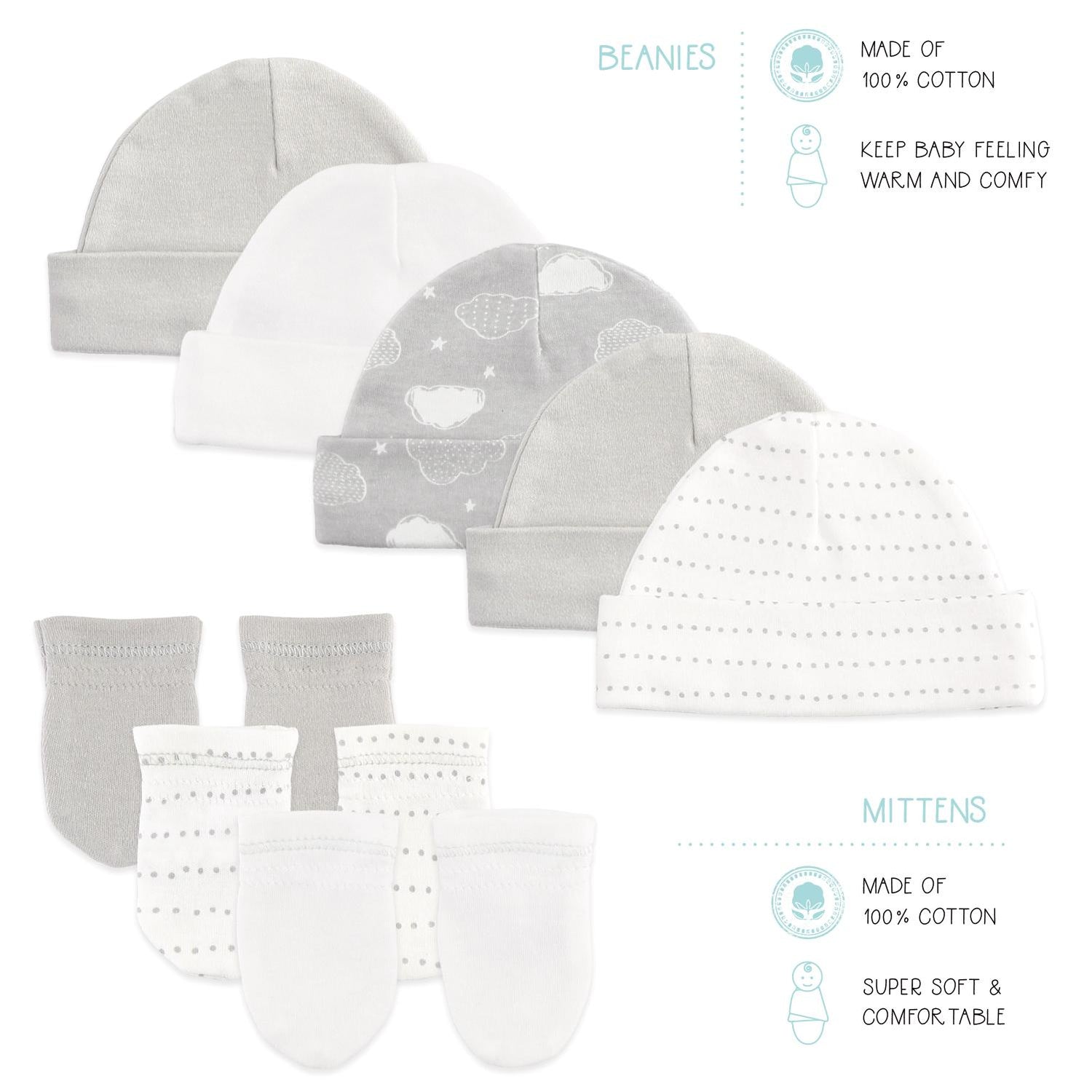 23 Piece Layette Gift Set, Soft Grey Favorite